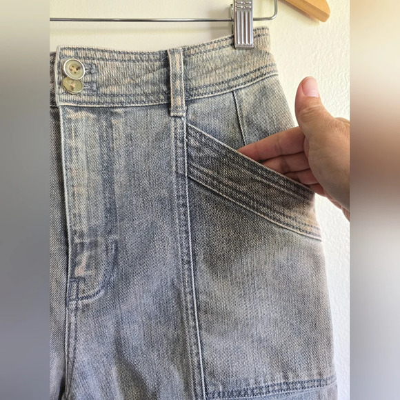 ANTHROPOLOGIE Pilcro Ultra High Rise Cropped Jeans,Grey/Peach Acid Wash, Size 26 - Picture 9 of 11